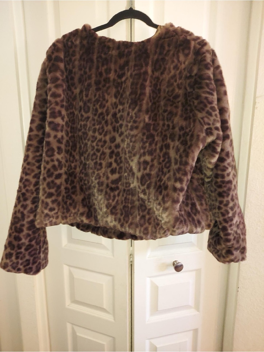 NWT SZ 1 SUPER Soft TORRID Brown Leopard Print Faux Fur Teddy Jacket - Picture 2 of 5